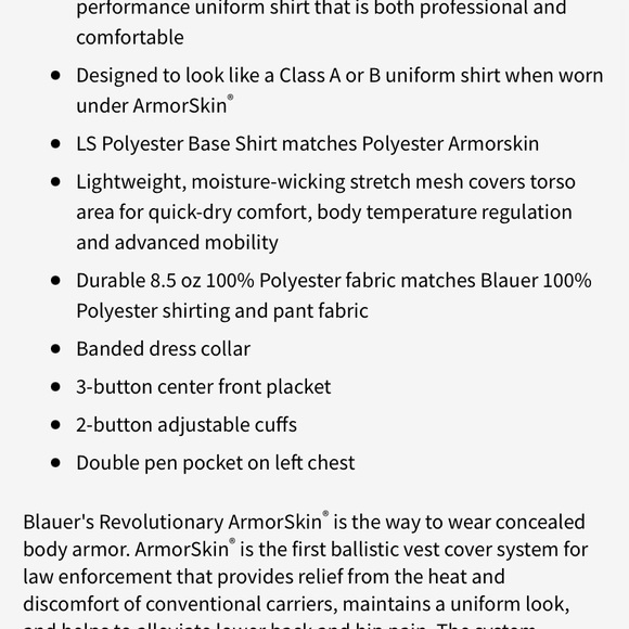 Blauer Long Sleeve Polyester Armorskin Base Shirts Mens (L) (Brand New) - Picture 12 of 12